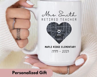 Principal Retirement gift, Retirement gift for Principal, Teacher Appreciation, Goodbye Teacher, Custom School map, Retiring Principal