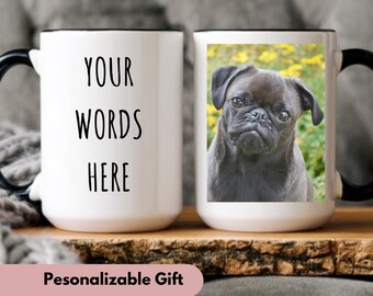 Custom Photo mug, custom Pug dad gift, custom Pug mom mug, funny dog mug Custom Pug gift, Gift for Pug owner Dog lover, Custom Photo Pet mug