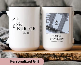 Custom Doctorate gifts, Custom doctor gift, Graduation gift, Doctorate graduation mug, Doctoral gift 2025, Campus map mug, for nurse teacher