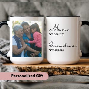 Custom Photo mug for grandma, Best grandma mug, floral mug for mom, Gift for mom, mummy grandma Gift, Photo mug mom, picture cup