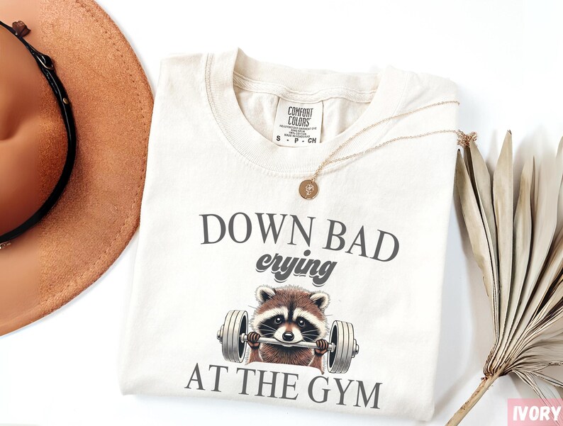 Crying at the Gym, Down Bad Shirt, Raccoon Lover Pump Cover Women, Gym