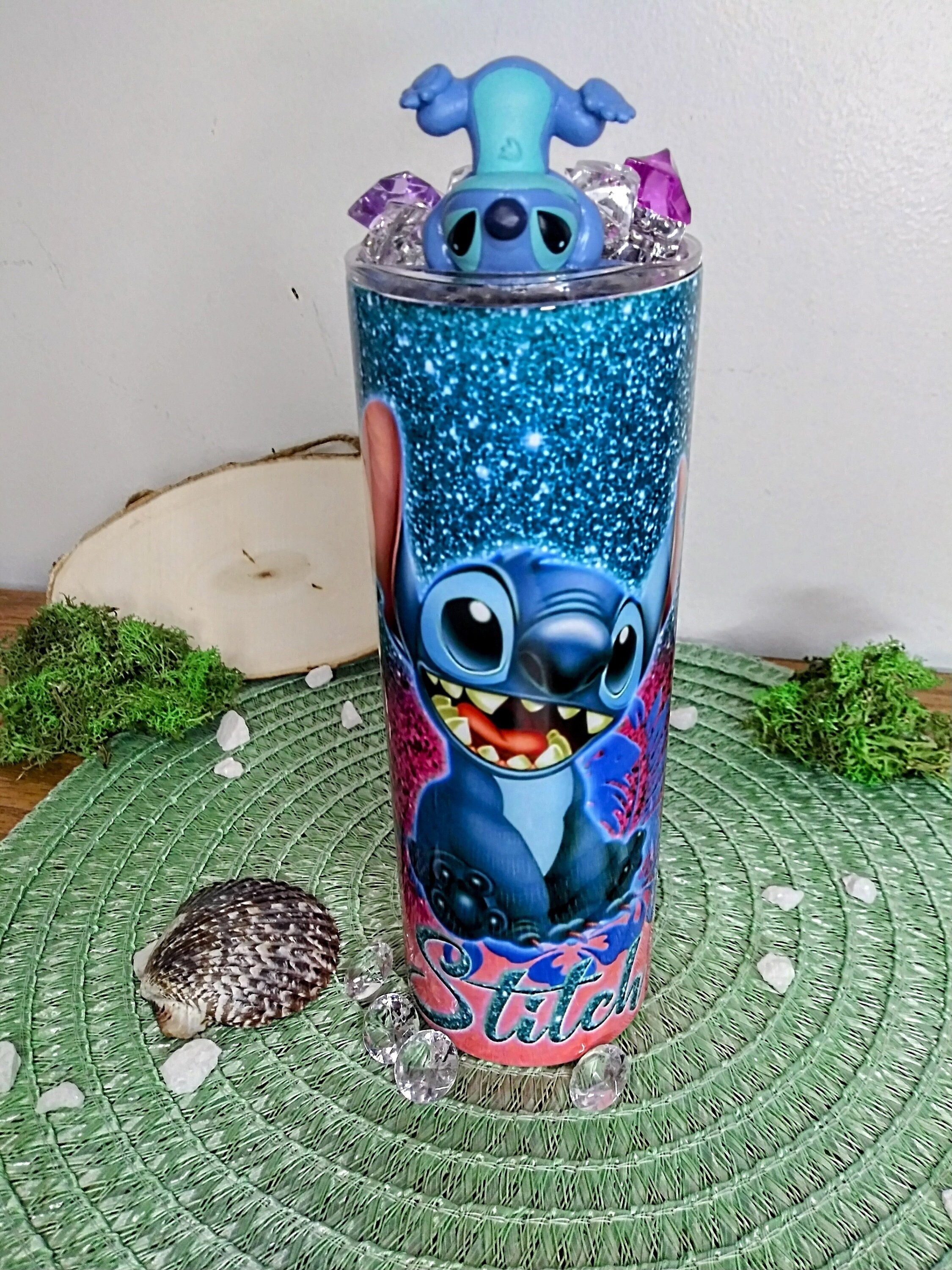 Silver Buffalo Disney Lilo & Stitch Travel Tumbler with Slide Close Lid |  Holds 20 Ounces