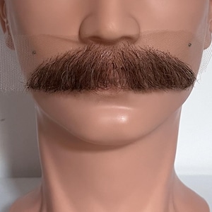 Realistic Mustache in Natural Hair – Medium Brown