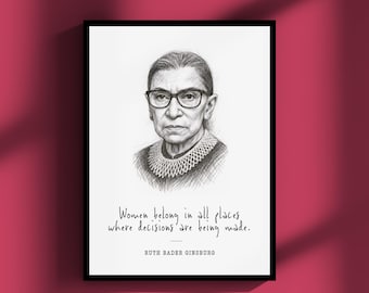 Feminist poster, Ruth Bader Ginsburg quote, Feminist print, Feminism art, Girl Power print, Feminism decoration, Feminism