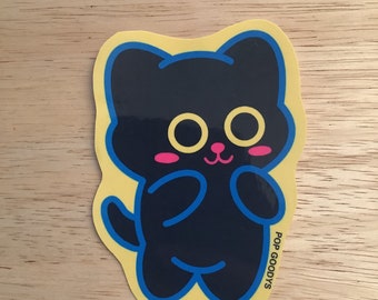 Cute black cat sticker