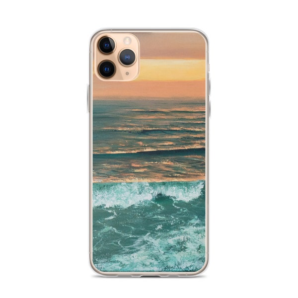 Ocean Sunset Phone Case Ocean Inspired Style Ocean Lover California Beach iPhone Case Clear