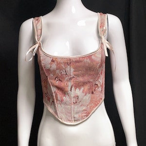 Pink Braided Inulin Corsets, Vintage Corsets, Corsets, Vintage Corsets, Princess Cropped Tops, Milkmaid Corsets, Vest Fishbone Corsets