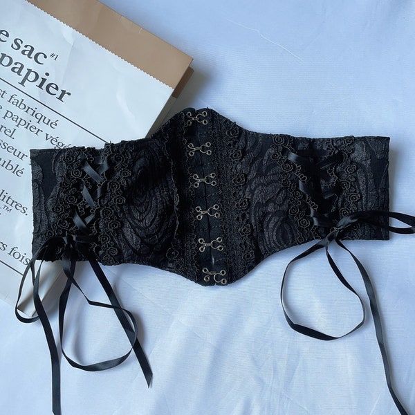 Tight -fitting corset black belt | Casual retro tight corset belt | Black lace tight corset | Give her gift