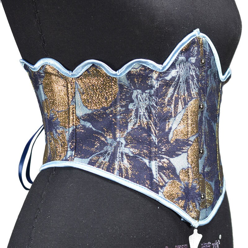 Gilt Navy Blue Corset Navy Blue Corset Silk Lace Short Belt Etsy