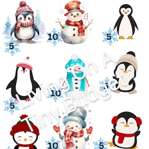 Penguin and Snowman Savings Challenge Low Income penguin Lover