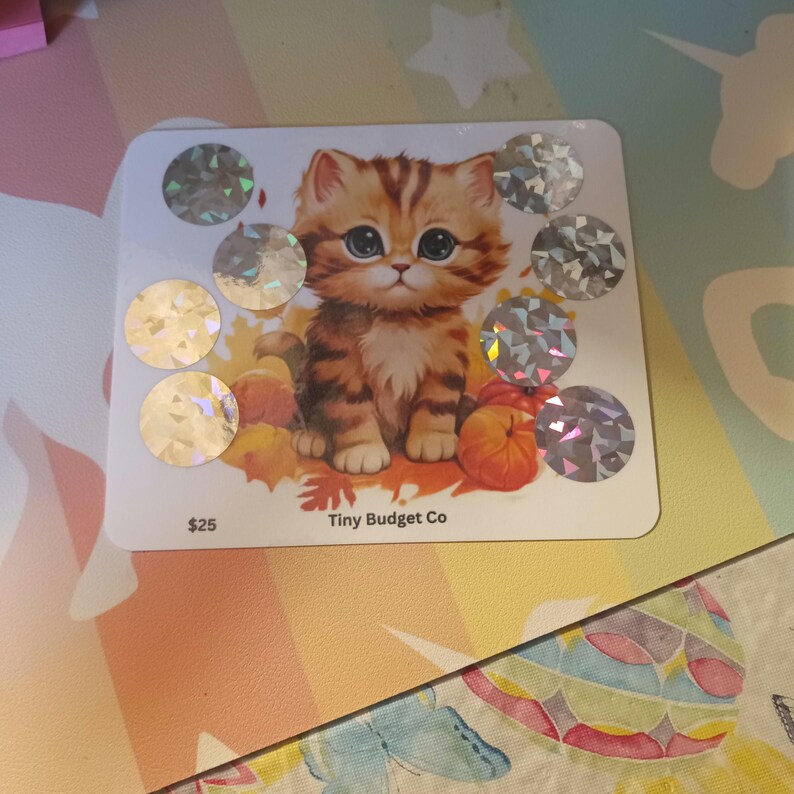 Fall Cute Cat Scratch OFF Savings Challenge Low Physical Item