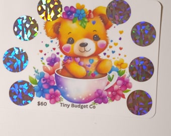 Bear Savings Challenge Tracker, Laminated Scratch Off Game