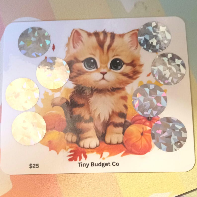 Fall Cute Cat Scratch OFF Savings Challenge Low Physical Item