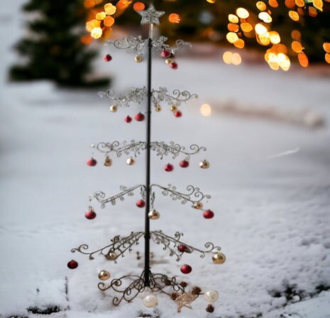 84 Inch Wrought Iron Christmas Tree Ornament Display Stand Etsy