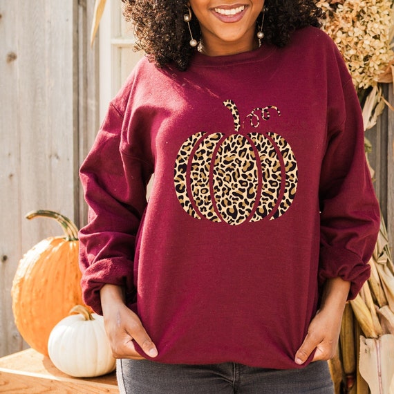 Leopard Pumpkin Sweatshirt and Hoodie Cheetah Pumpkin Sweat
