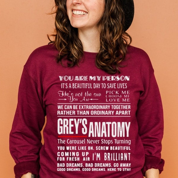 Greys Anatomy Sweatshirt, You're My Person Sweatshirt, Greys Anatomy Quotes Sweatshirt, Greys Anatomy Sweater Gift for Grey's Girl