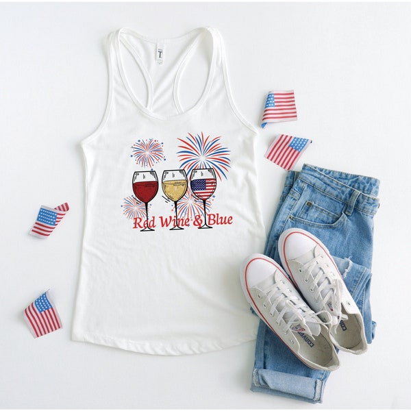 Red White Blue Tank Etsy