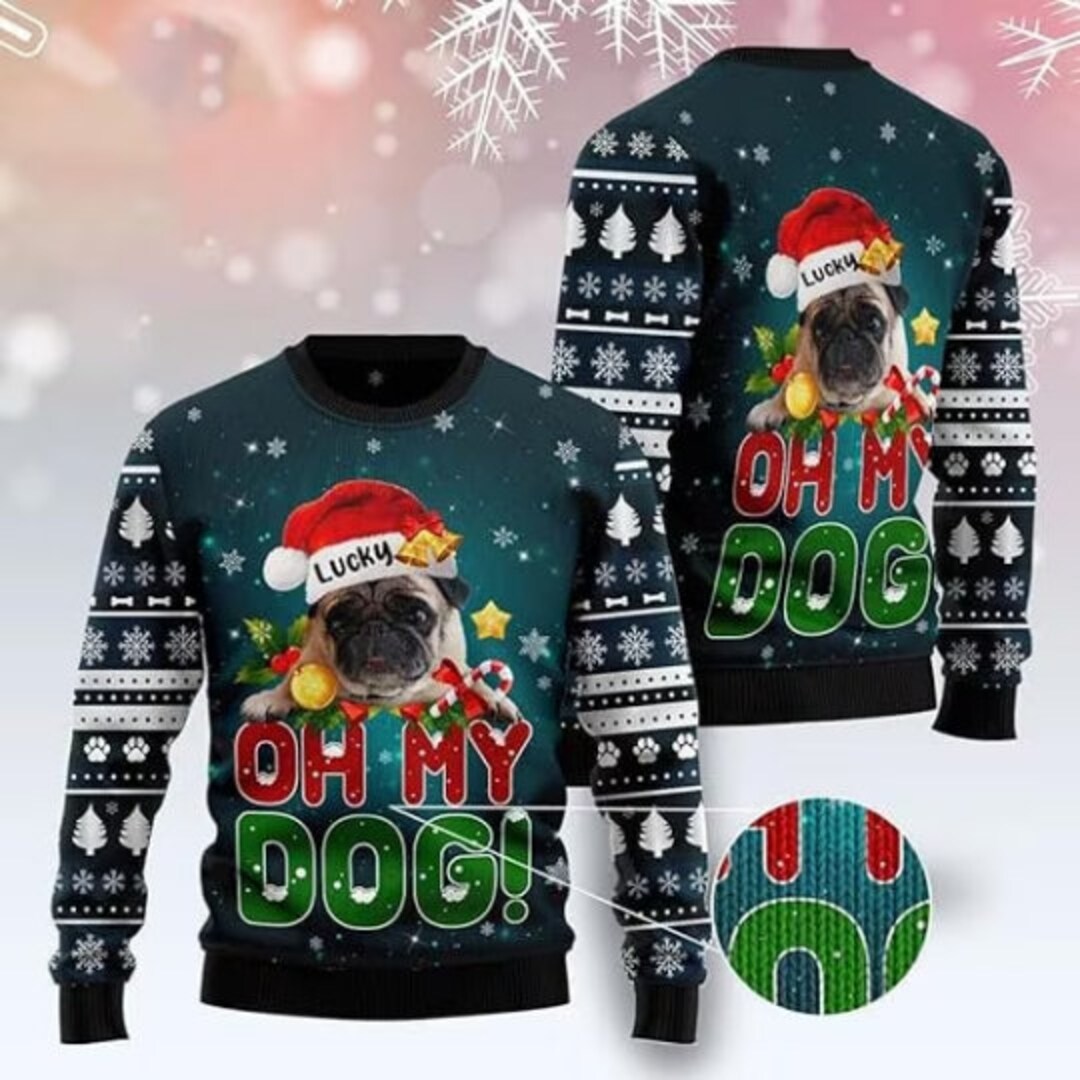 Personalized Oh My Dog Christmas Ugly Sweater Custom Pet Etsy UK