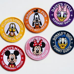 Geborduurde patches Disney klassieke personages - Mickey Minnie Donald Daisy Goofy Pluto - opstrijkbare naaipatch