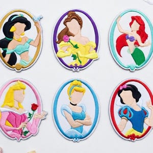 Princess Embroidered Patches Set, Fairy Tale Girl Iron On Patch, Cute Cartoon Patch for Kids, Jacket Backpack Badge Gift
