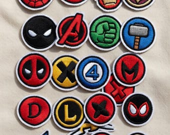 Superhero Embroidered Patches, Comic Iron On Badges for Jackets, Backpacks