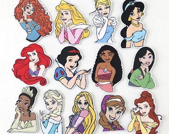 Disney Princess Embroidered Patches, Ariel Aurora Cinderella Jasmine, Iron On Applique for Bags Hats Girls Gift