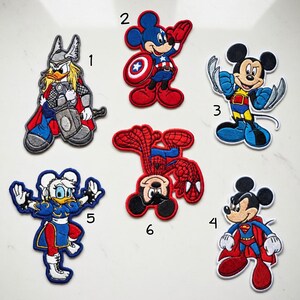 Mickey Donald Daisy Superheld gestickte Aufnäher | DIY Jacke Rucksack Dekor