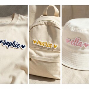 Naszywka z imieniem Myszki Miki Disneya, haftowana na zamówienie, dodatek do plecaka dla dzieci zdjęcie 4