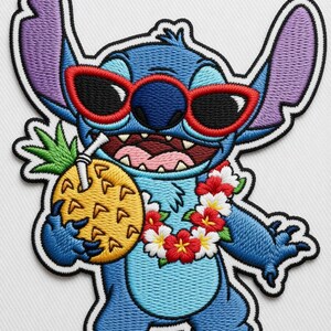 Broderad lapp med hawaiisk ananas – Strykbar Aloha-applikation