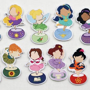 Disney Princess Embroidered Patches, Ballerina Elsa Rapunzel Jasmine Tinkerbell Disney Fan Gifts