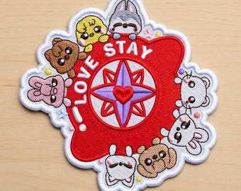 Stray Kids SKZOO Love Stay Embroidered Patch – Kpop Iron-On Badge for Jackets, Backpacks
