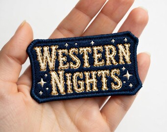 Western nights Embroidered Patch – Western Cowgirl Applique Jacket Hat Backpack