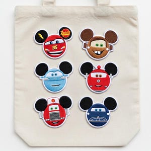 Parches bordados de orejas de Mickey de Disney Pixar Cars - Rayo McQueen, Mater, Sally - Aplique para chaqueta, mochila o sombrero imagen 4