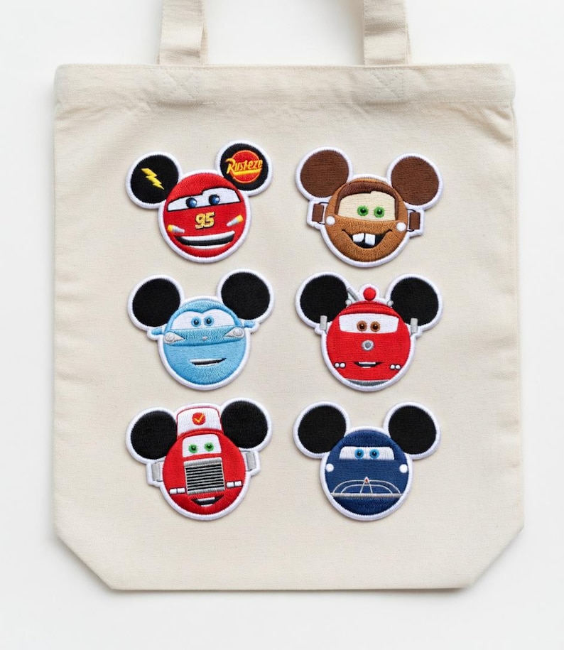 Parches bordados de orejas de Mickey de Disney Pixar Cars - Rayo McQueen, Mater, Sally - Aplique para chaqueta, mochila o sombrero imagen 4