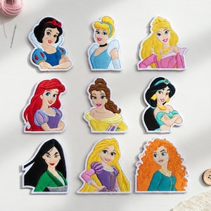 Parche bordado de princesa Disney, parche termoadhesivo, para chaqueta o mochila. Regalo ideal.