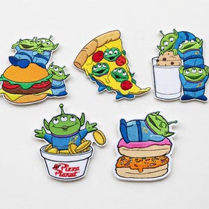 Disney Toy Story Alien Pizza Planet Embroidered Patch, Pixar Iron On TGift For Kids