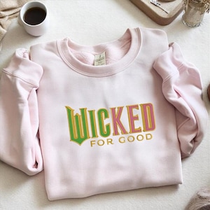 Wicked For Good 2025 Embroidery Sweatshirt, Wicked Fan Gift Sweatshirt,Defy Gravity Sweatshirt,Wizard of Oz,Broomstick Magic Sweater ESN2621