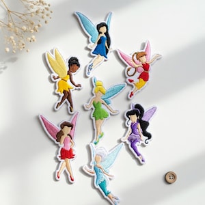 Toppe ricamate termoadesive delle fate Disney - Trilli e le fate per giacche, zaini e cappelli
