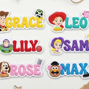 Parches bordados personalizados de Toy Story: Woody, Jessie, Buzz Lightyear y Mr. Potato Head. Parche termoadhesivo personalizado.