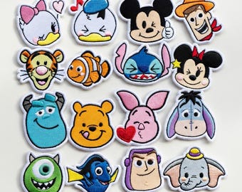 Disney Characters Embroidered Patches - Mickey Minnie Stitch Pooh Nemo Woody Light Year - For Jacket Backpack Hat