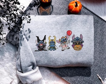 Halloween Stitch Embroidered Shirt,Stitch Halloween Shirt, Stitch Horror Halloween Shirt, Disney Halloween Shirt ESN2511