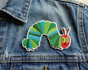 Hungry Caterpillar Embroidered Patch – Iron-On Badge for Jackets, Backpacks