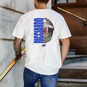 Daniel Ricciardo Shirt Daniel Ricciardo Tshirt with Ricciardo Helmet and Daniel Ricciardo 3 Formula 1 Shirt for Ricciardo Fan F1 RB Visa