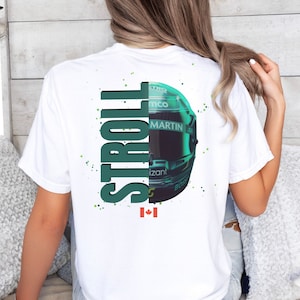 Lance Stroll Shirt Lance Stroll Tshirt with Stroll Helmet and Lance Stroll 18 Formula 1 Shirt for Stroll Fan Aston Martin F1 Racing