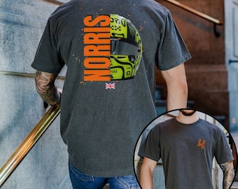 Camiseta Lando Norris Camiseta Lando Norris con casco Norris y Lando Norris 4 Camiseta de Fórmula 1 para fans de Lando Norris Camiseta F1 F1 Mclaren