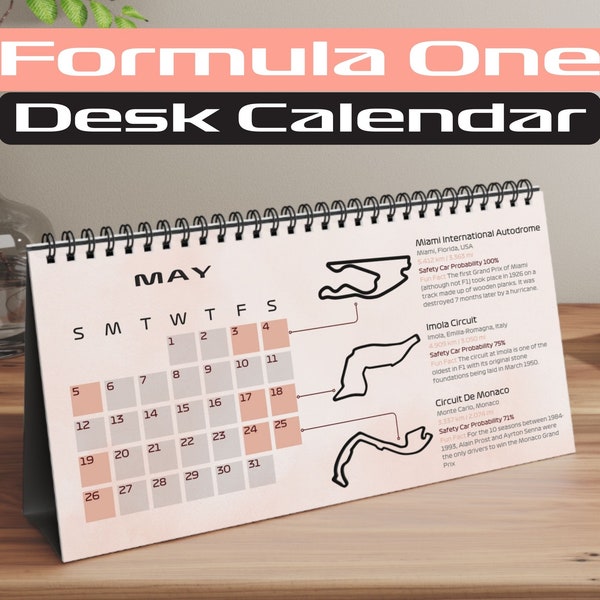 F1 Calendar Formula 1 Calendar Formula 1 Desk Calendar for F1 Fan 2024 Season F1 Gift for Her Formula 1 2024 Schedule F1 Racing Calendar