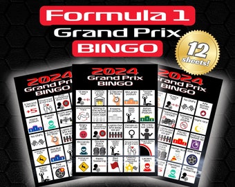 Formula 1 Bingo F1 Bingo for Formula 1 Fans Formula 1 Party F1 Party F1 Grand Prix Bingo Cards F1 Games Formula 1 Games Formula 1 Gift