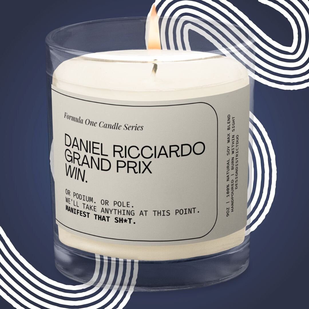 Daniel Ricciardo F1 Gift for Formula 1 Daniel Ricciardo Fan F1 Candle