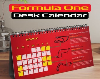 Ferrari Formula 1 Calendar Formula 1 Desk Calendar for F1 Fan 2024 Season F1 Ferrari Calendar Gift for Formula 1 Fan Ferrari