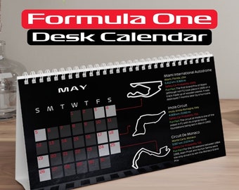 Calendrier F1 Calendrier Formule 1 Calendrier de bureau Formule 1 pour fan de F1 Saison 2024 Calendrier F1 Cadeau pour fan de Formule 1 Calendrier F1 2024 Courses F1